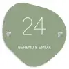 Effen olijfgroen - Sierlijk Naambord Organisch middel -3d