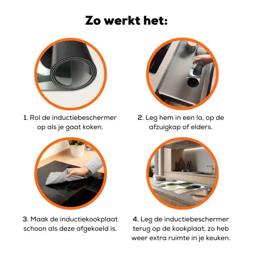 Minimalistisch - Cirkels - Penseelstreken - Beige Inductie beschermer vinyl 3mm klein -zzzzzzz-td-werking