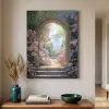 Doorkijk - Rozen - Vintage - Bloemen Textielframe - compleet frame klein -sfeer1