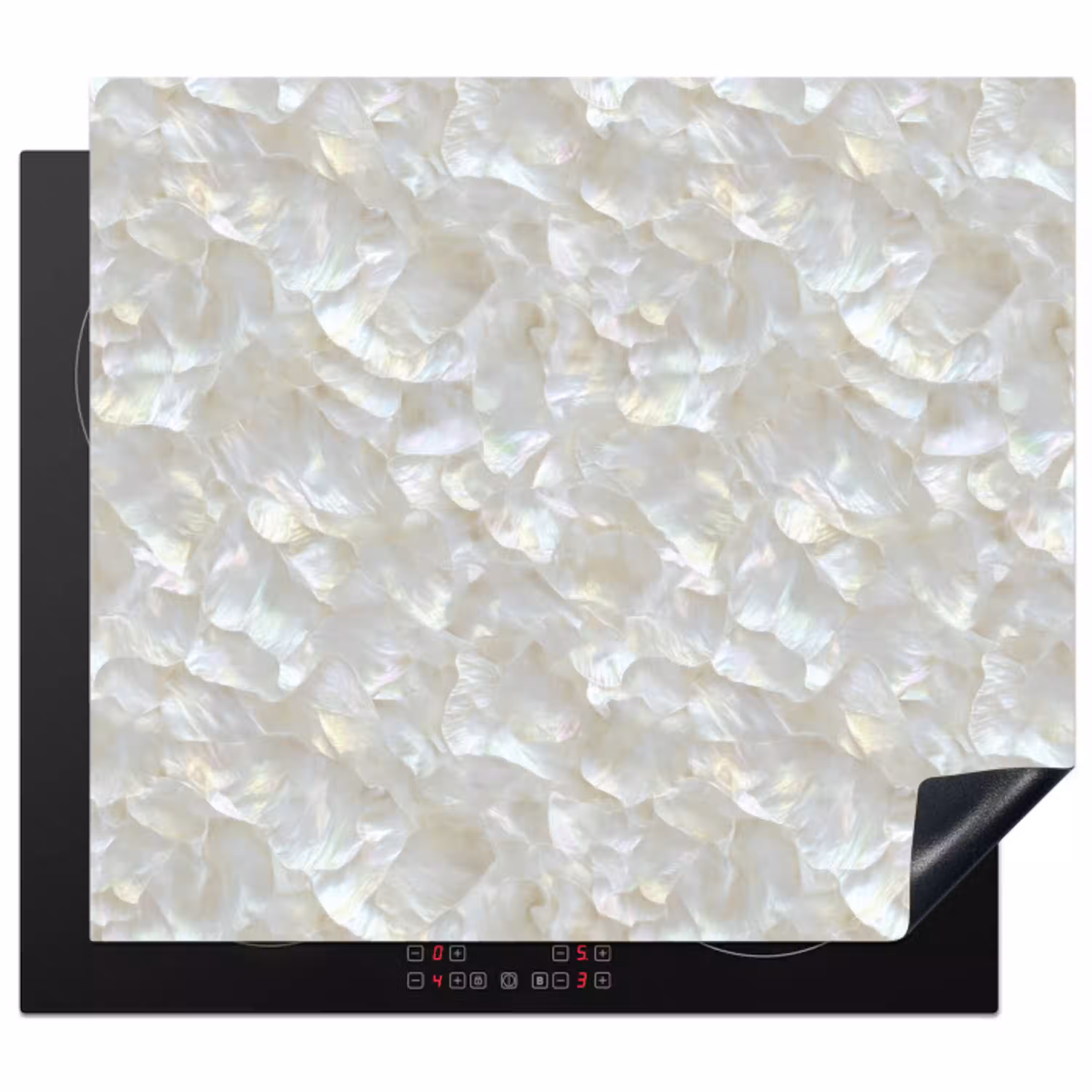 Parelmoerglans - Wit - Schelp Inductie beschermer vinyl 3mm middel 274 -3d