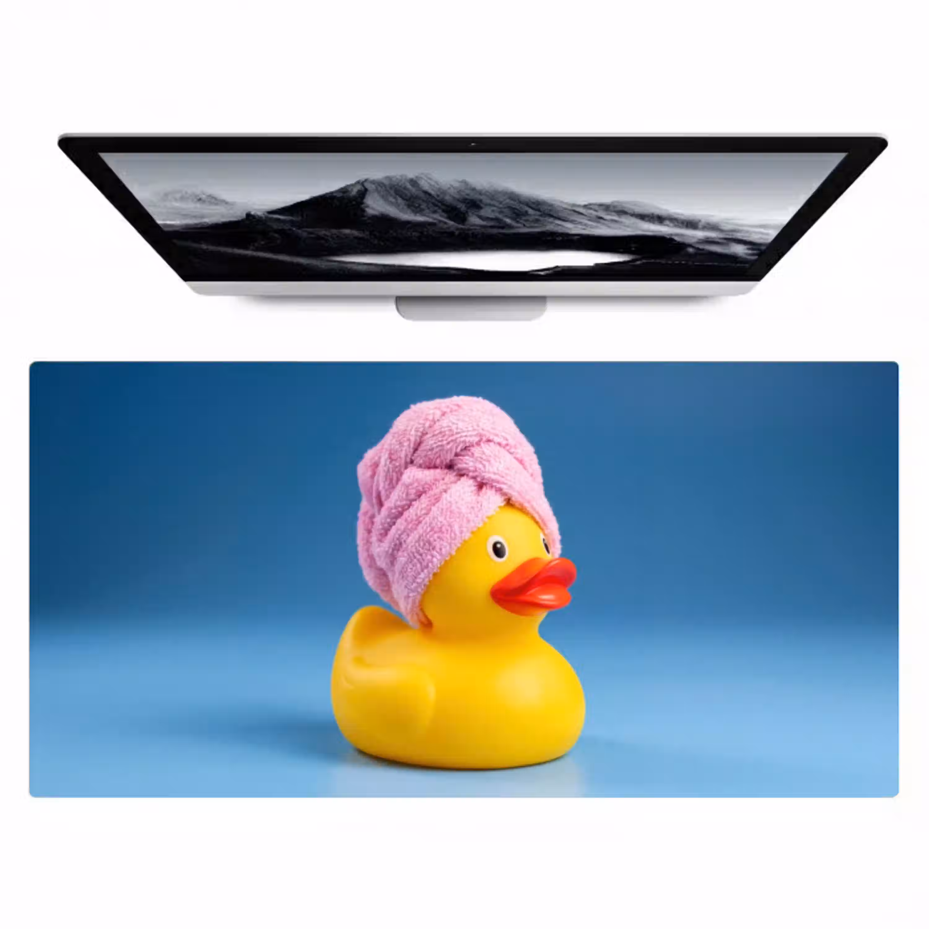 Badeend - Handdoek - Blauw Muismat XXL klein -zzz3d