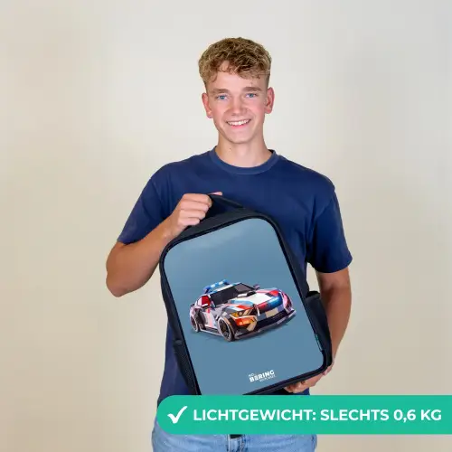 Pijlsnelle politieauto Rugzak - Zwart middel -sfeer7_NL