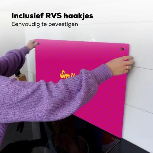 Smile - Stippen - Roze Inductie beschemer met haakjes klein -ky-ophangen-nl