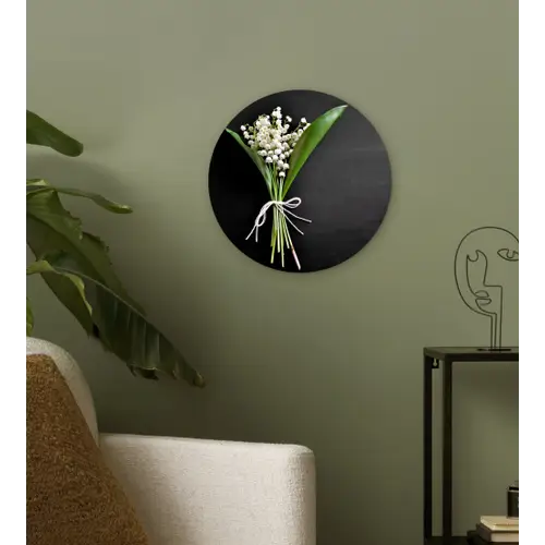 Lelietjes van dalen - Bloemen - Stilleven - Flora Wandcirkel kunststof plaat 5mm dik klein -sfeer3