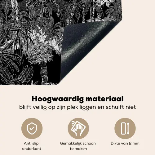 Bladeren -  Inductie beschermer - Bomen - Inductie mat - Jungle Inductie beschemer met haakjes middel -ky-onderkant-nl