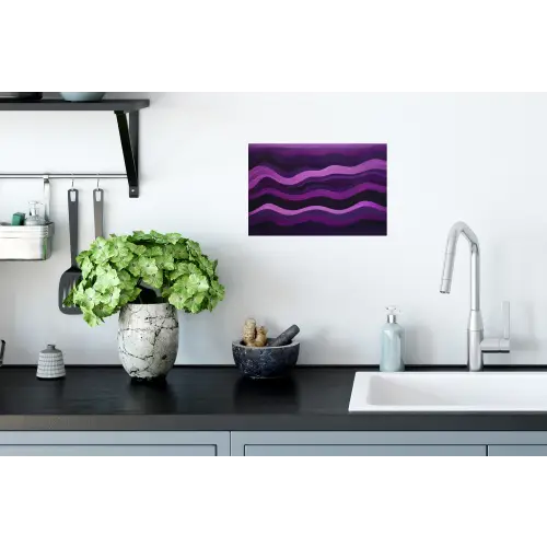 Lijnen - Golven - Paars - Abstract Muursticker klein -keuken