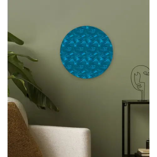 Vogels - Blauw -  Levendig Wandcirkel plexiglas klein 852 -sfeer3