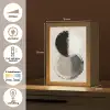 Cirkels - Strepen - Minimalistisch - Zwart Light Box met kabel (Tafellamp) klein -USP_NL