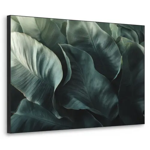 Groen - Bladeren - Glad - Nerven Textielframe zwart klein -3d