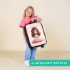 Prinses in een roze jurk met kroon Kinderkoffer - Zwart klein -sfeer2_UK