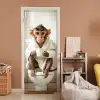 Aap - Modern - WC - Badjas deurposter klein -sfeer1