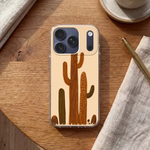 Cactus - Woestijn - Zand - Bruin Telefoonhoesje iPhone 17 Pro klein -sfeer1