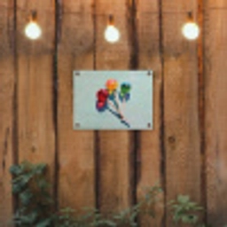 Lollys - Schaduw - Drie - Blauw tuinposter los doek klein -sfeer1