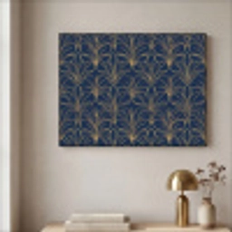 Deco - Waaier - Blauw Textielframe zwart klein 947 -sfeer2