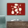 Wijnglazen - Silhouetten - Wit canvas 2cm klein -sfeer4