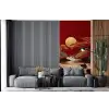 Volle maan - Landschap - Waterval fotobehang vinyl groot -bank