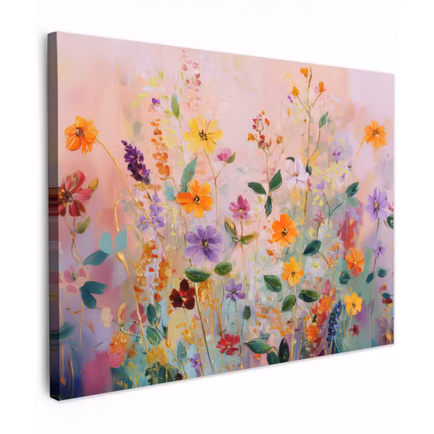 Leinwandbild - Gemälde - Blumen - Abstrakt - Farbenfroh