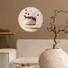Cheesecake - Eten - Roze - Taart Wandcirkel behangsticker klein -sfeer1