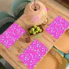 Stippen - Mint - Neon - Fuchsia Placemat vinyl groot 368 -zzsfeer5_Kitchenyeah-website