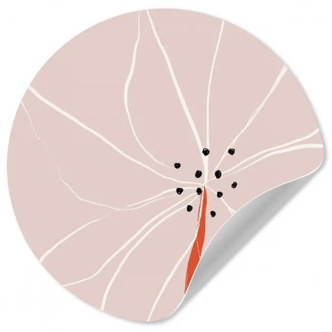 Bloemen - Abstract - Pastel Wandcirkel behangsticker klein -3d