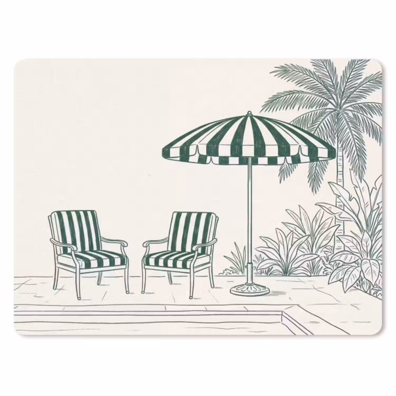 Muismat - Terras - Illustratie - Groen