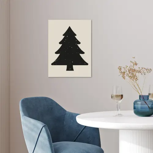 Kerstboom - Zwarte kerstboom - Boom - Japandi poster papier klein -sfeer3