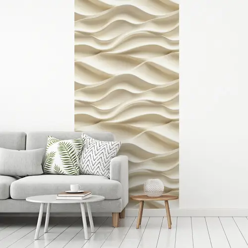 Lijnen - Golvend - Crème fotobehang vinyl groot 64 -woonkamer