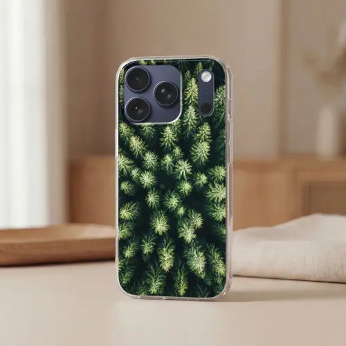 Bomen - Naaldwoud - Structuur Telefoonhoesje iPhone 17 Pro klein -sfeer2