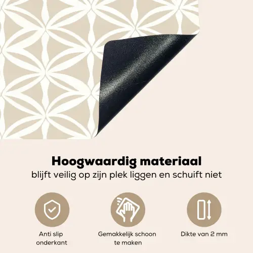 Motief - Modern - Beige Inductie beschemer met haakjes klein 777 -ky-onderkant-nl