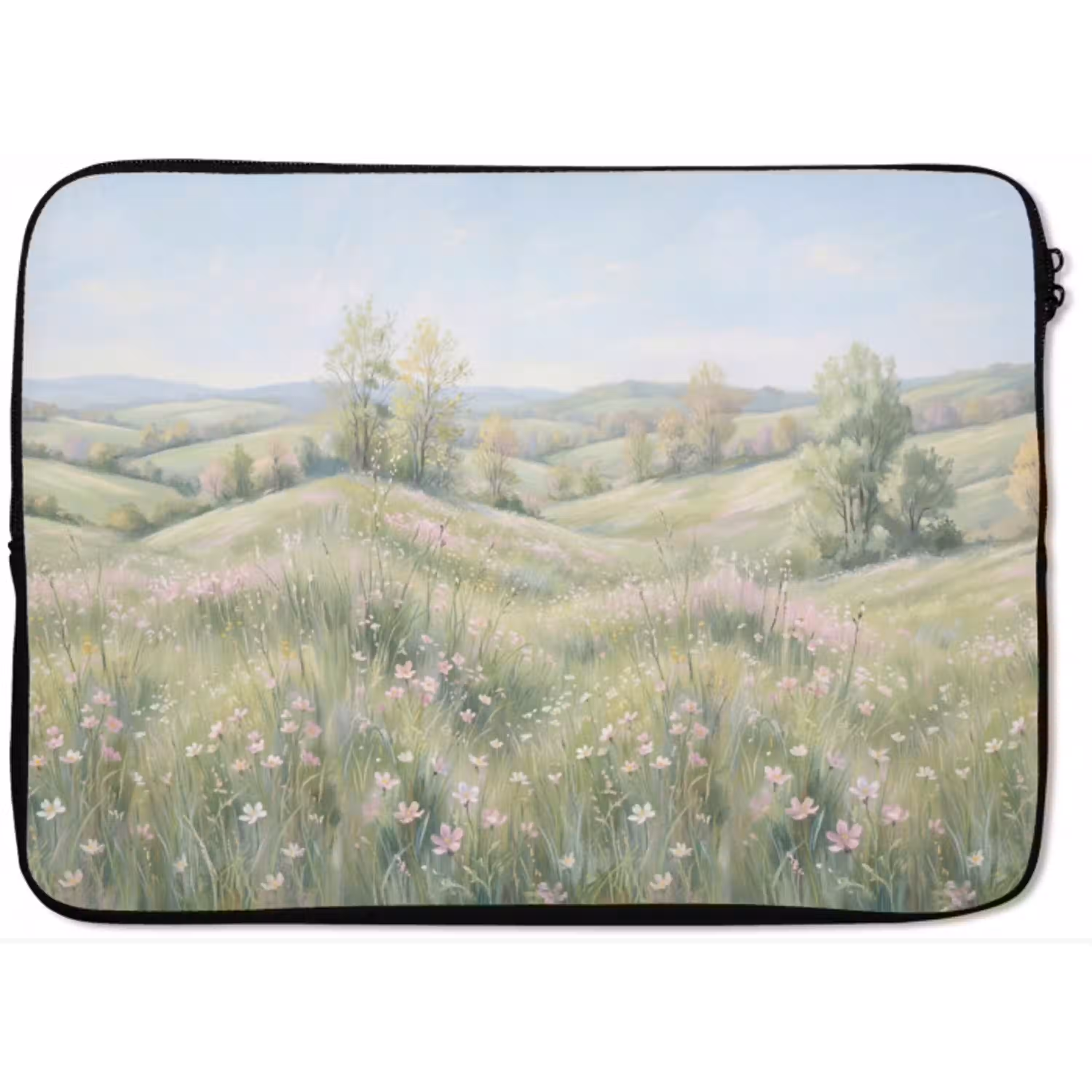 Bloemen veld - Bloemen - Groen laptophoes neopreen klein -zkaufland3dotto