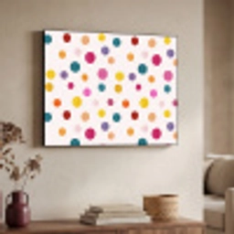 Cirkels - Speels - Kleurrijk Textielframe zwart klein 947 -sfeer3