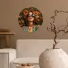 Vrouwen - Bloemen - Modern - Bril - Abstract Wandcirkel behangsticker klein -sfeer1