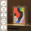 Abstract - Vormen - Kleuren - Stippen Light Box met kabel (Tafellamp) klein -USP_NL