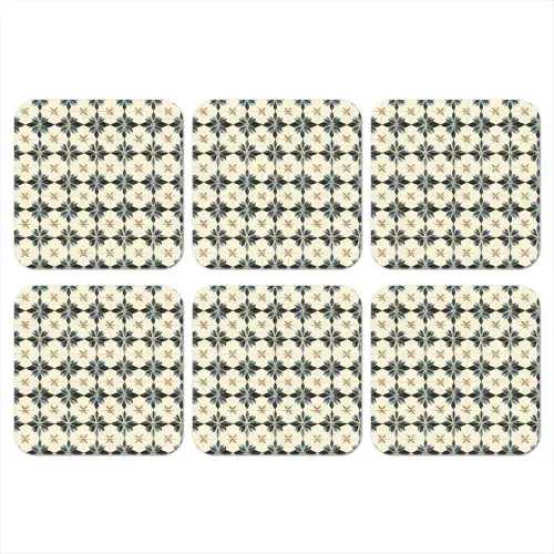 Sierlijk - Ornament - Blauw onderzetter kurk middel 366 -3d
