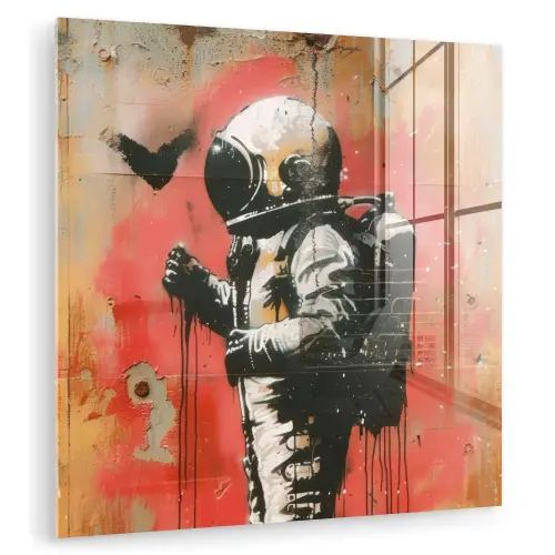 Graffiti - Astronaut - Street art - Ruimte - Banksy plexiglas 5mm klein -zzzproduct_nieuw