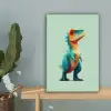 Cartoon - Dino - Oranje - Stekels canvas 2cm klein -sfeer4