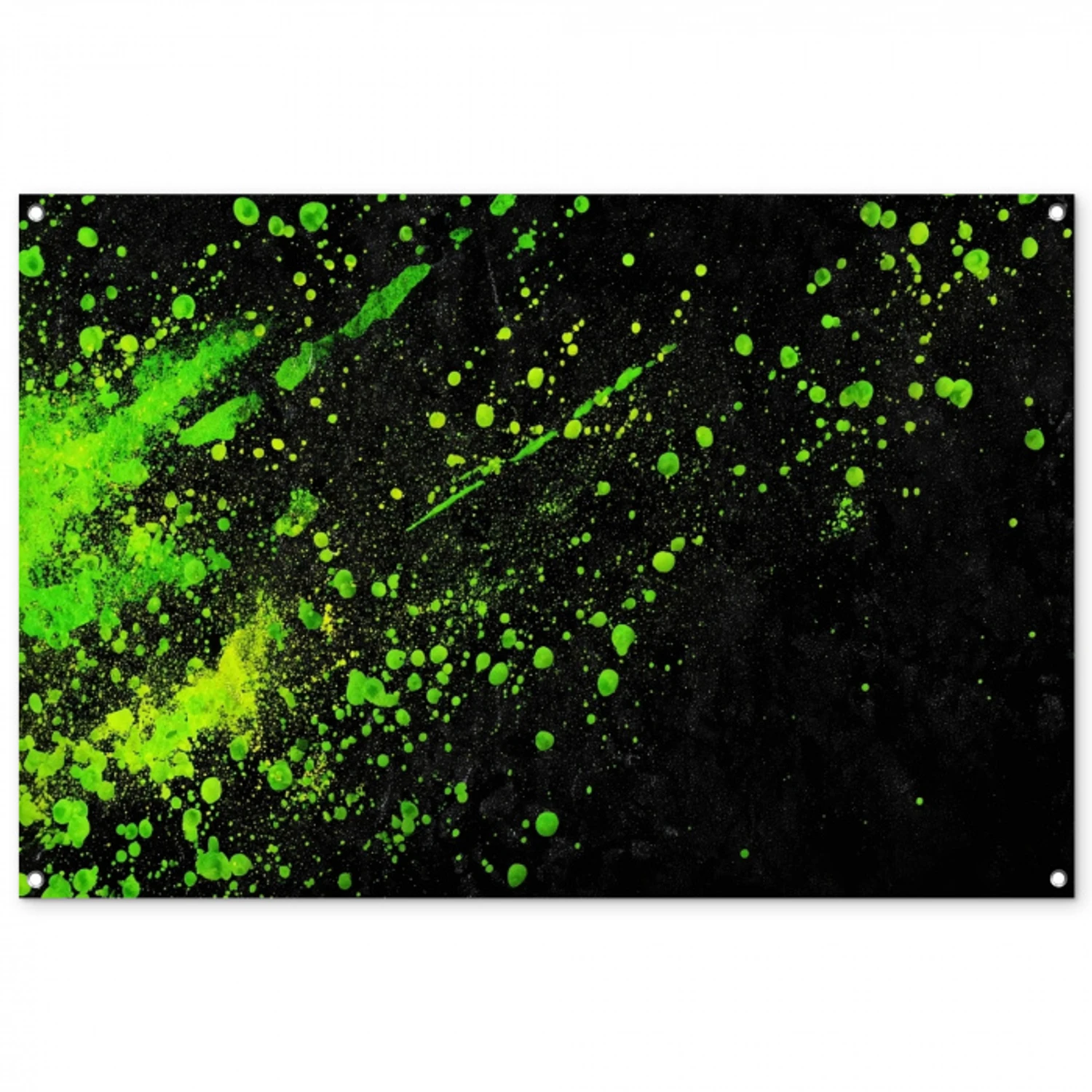 Gaming - Spetters - Groen - Chaotisch - Groen tuinposter los doek groot -3d