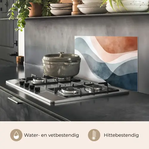 Abstract - Golven - Blauw keuken achterwand spatscherm klein -usp_NL