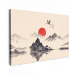 Oosters - Kraanvogels - Landschap canvas 2cm klein -z3d