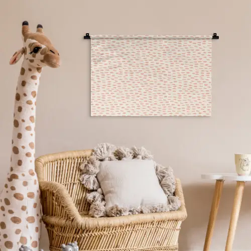 Rondjes - Patroon - Roze Wandkleed katoen klein 269 -wsfeer5_kind