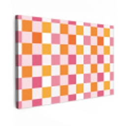 Patroon - Vierkant - Roze Tuinposter op houten frame 2 cm dik klein 845 -3d