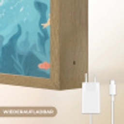 Haai - Vissen - Blauw - Onderwater Light Box met batterij (Wandlamp kind) middel -USP_websiteoplaadbaarDE