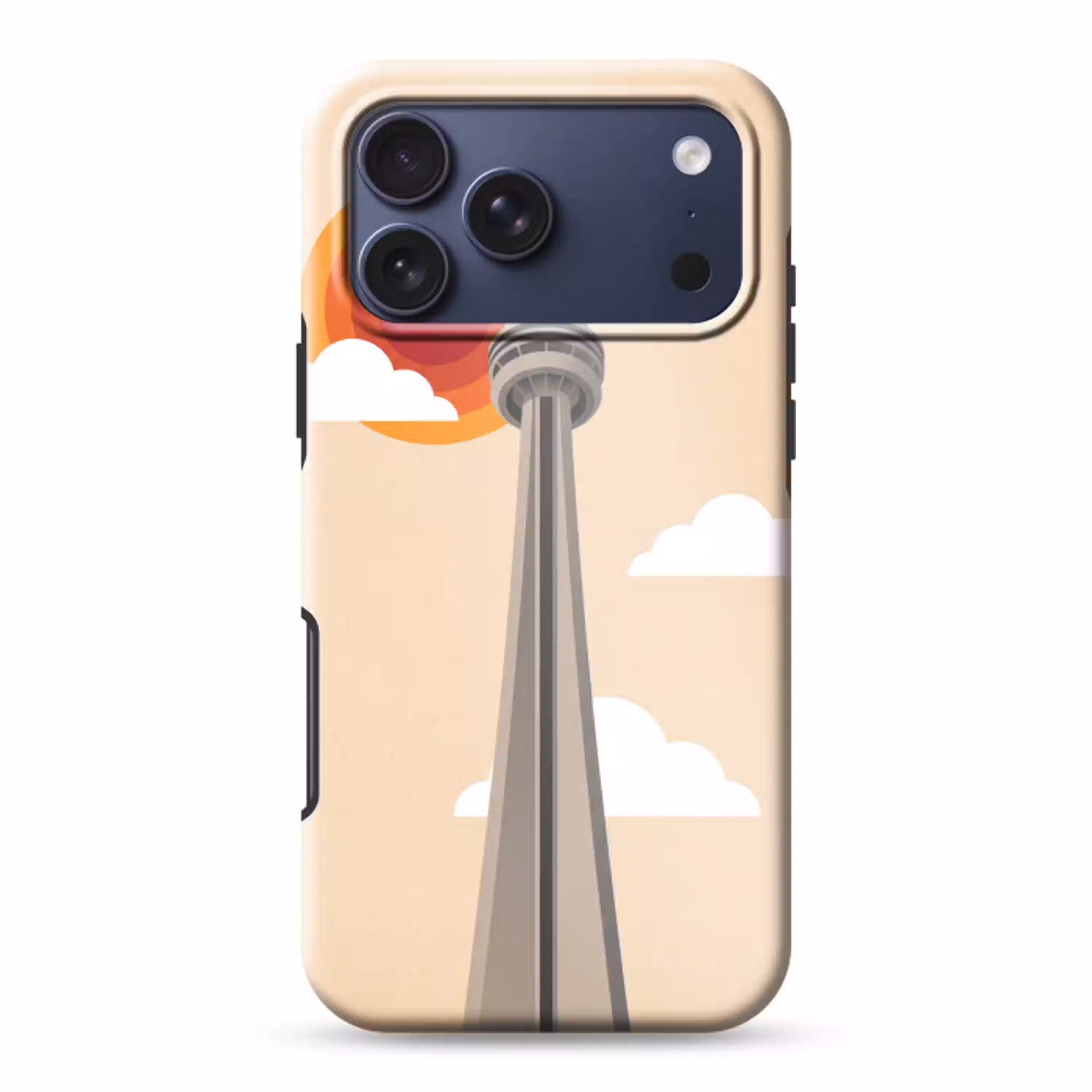 Stad - Gebouw - Architectuur - Retro - Oranje Toughcase MagSafe Apple iPhone 17 Pro Max klein -3d