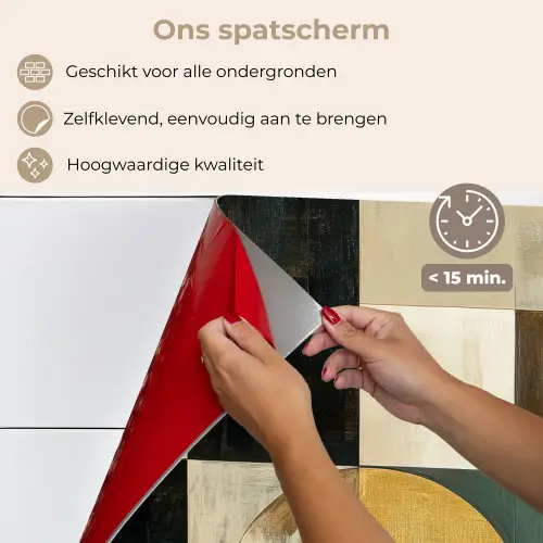 Abstract - Goud - Brons - Vormen - Geometrisch keuken achterwand spatscherm klein -spatscherm_NL