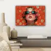Vrouw - Kleurrijk - Dierenprint - Bloemen canvas 2cm klein -sfeer6