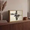 Golven - Penseelstreken - Beige - Minimalistisch Light Box met batterij (Wandlamp) middel -sfeer2