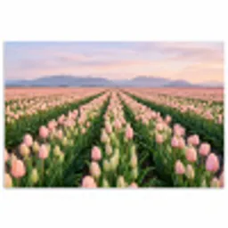 Tulpen - Landschap - Roze poster papier klein -3d