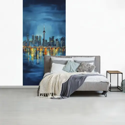 Skyline Toronto - Water - Stadslichten - Toren fotobehang vinyl groot -slaapkamer