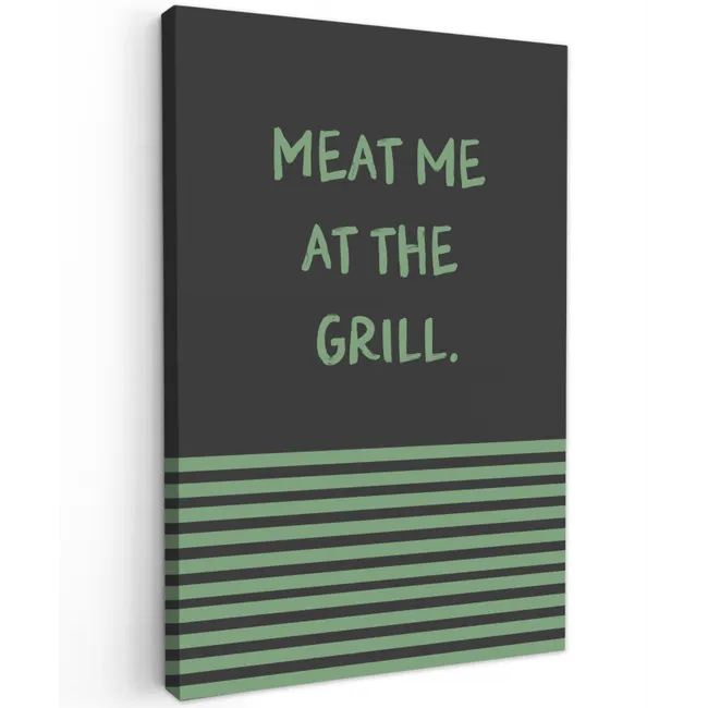Quote - Groen - Grill - Zomer Tuinposter op houten frame 2 cm dik klein -3d