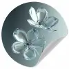 Kristal - Bloemen - Grijs Wandcirkel behangsticker klein -3d